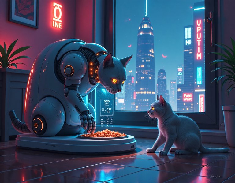 Futuristic Microchip Feeder For Cats Image