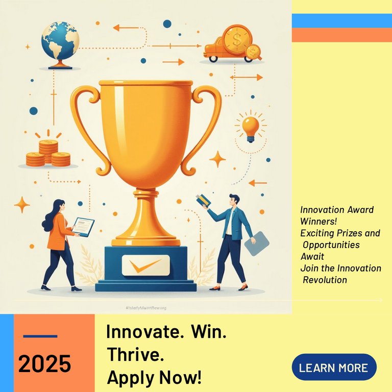 Orange Blue Illustration Innovation Award Prizes Showcase LinkedIn Post