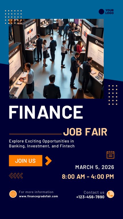 Black Gold Photorealistic Finance Graduate Job Fair Poster