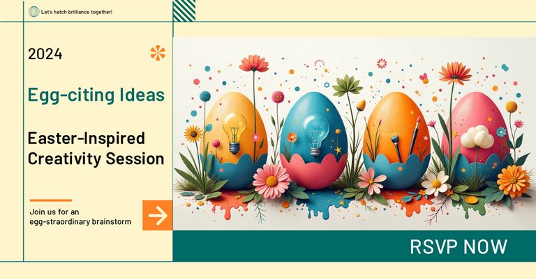 Colorful Collage Easter eggs Brainstorming Session LinkedIn Single Image Ad