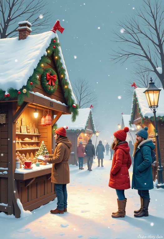 Christmas Market Image Painting