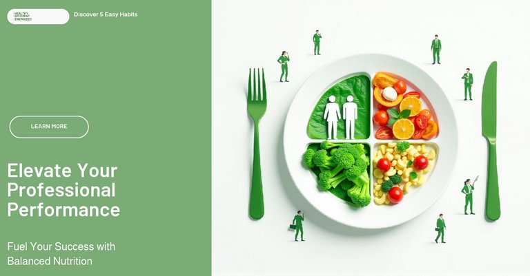 Green and White Flat Illustration Balanced Nutrition Habits LinkedIn Single Image Ad