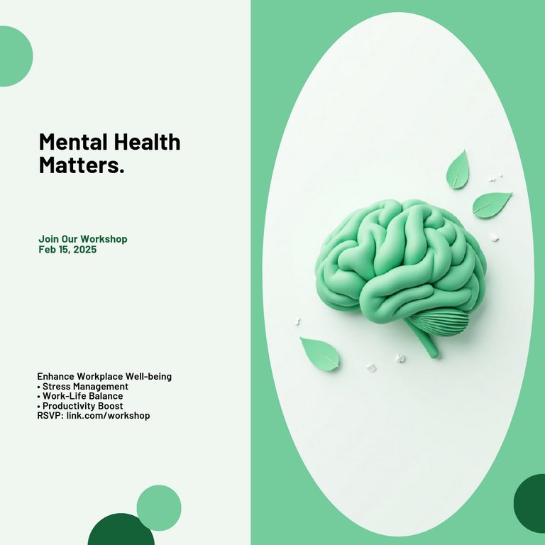 Green White Photorealistic Mental Health Workshop LinkedIn Post