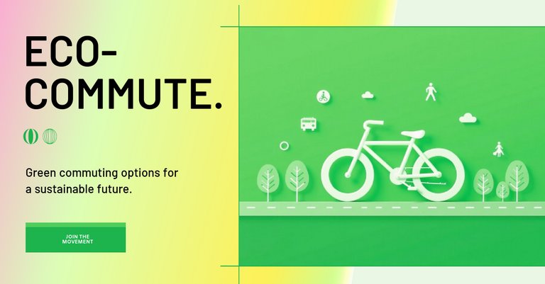 Green White Flat Illustration Eco-friendly Green Transportation Options LinkedIn Single Image Ad