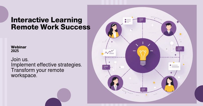 Purple and Yellow geometric Interactive Learning Remote Work LinkedIn Single Image Ad