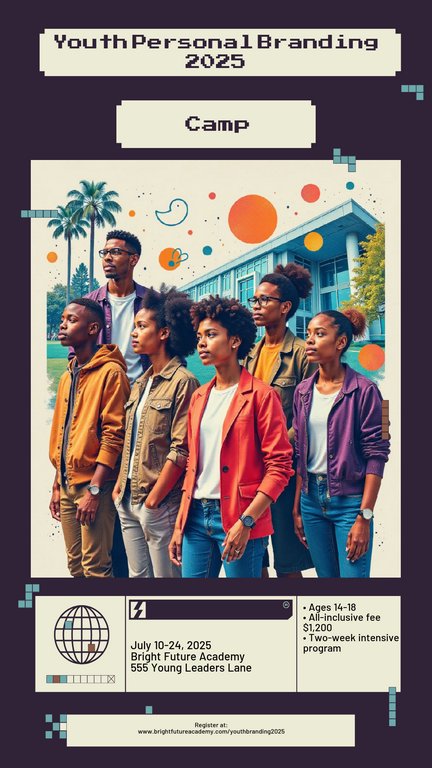 Colorful Collage Youth Personal Branding 2025 Camp Poster