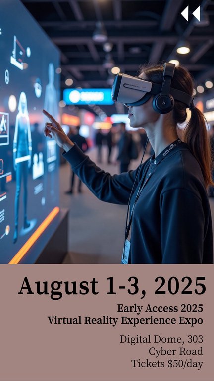 Blue Orange Photorealistic Early Access 2025 VR Expo Poster