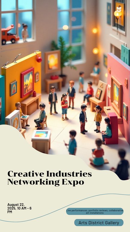 Colorful Cute Miniature Creative Industries Business Networking Events Poster