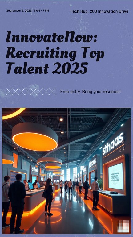 Orange Black InnovateNow Recruiting Top Talent 2025 Poster