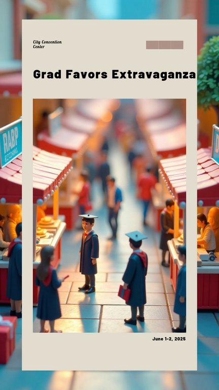 Colorful Cute Miniature Grad Favors Extravaganza Poster