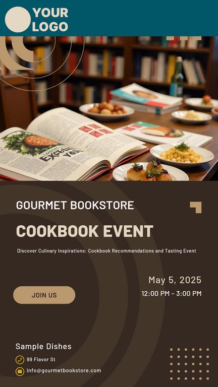 Colorful Photorealistic Cookbook Recommendations and Tasting Poster