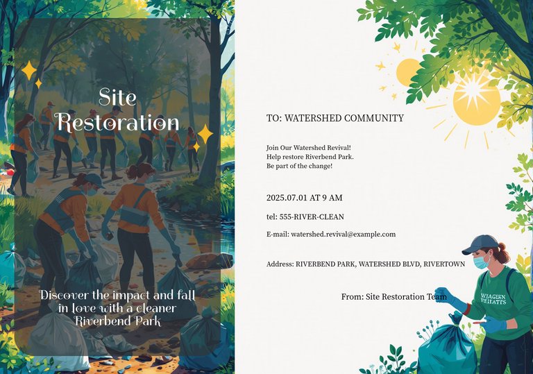 Blue Green Default Site Restoration Project Kickoff Postcard