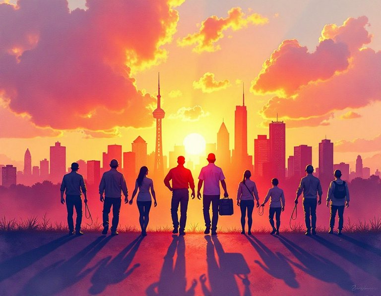 Hopeful Labour Day Celebration Dawn Painting