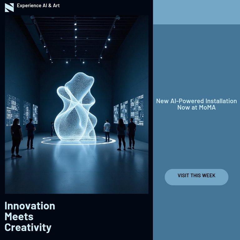 Black Silver Photorealistic AI-powered Art & Innovation LinkedIn Post