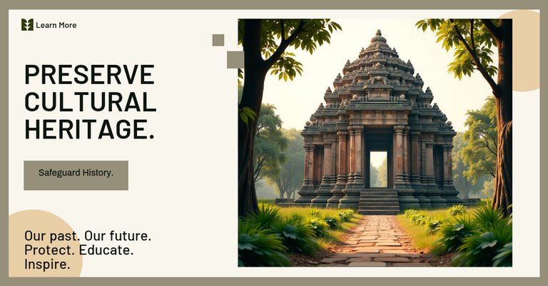 Earth tones Photorealistic Preserving Cultural Heritage Sites LinkedIn Single Image Ad