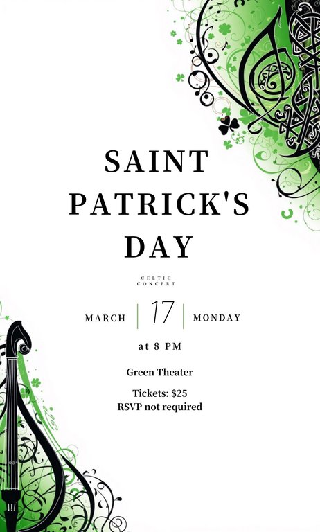 Green Black Saint Patrick's Day Wallpaper Invitation