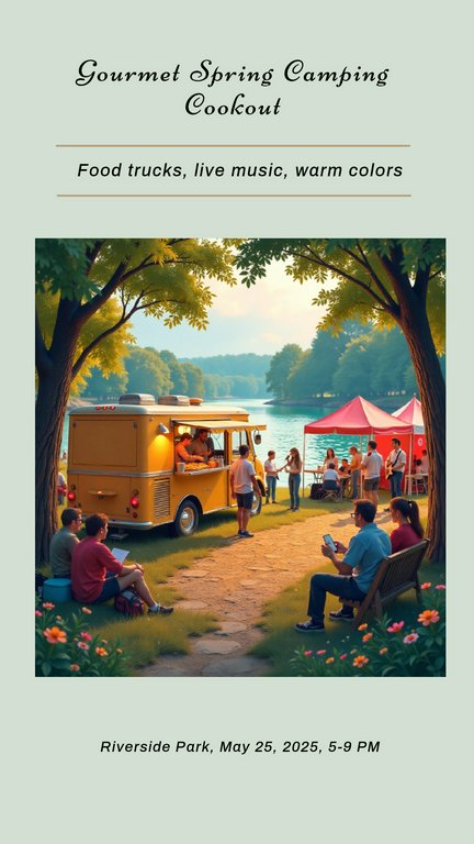 Orange Red Photorealistic Gourmet Spring Camping Cookout Poster