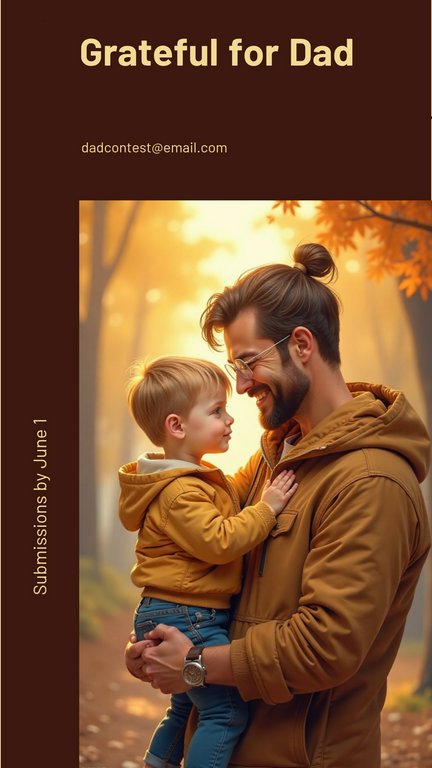 Earth Tones Illustration Grateful for Dad Contest Poster