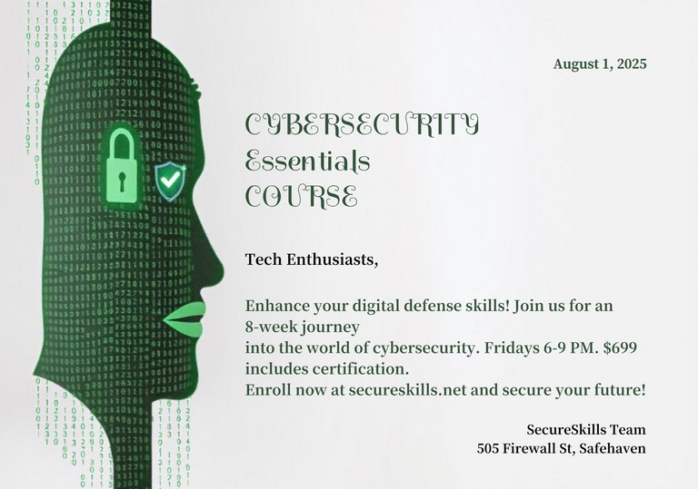 Black and Green Realistic Photos Cybersecurity Courses Near Me Postcard