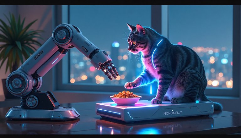 Futuristic RFID Cat Feeder Art
