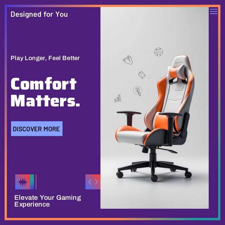 Gray Orange Flat Illustration Comfortable Game Peripherals: Chair LinkedIn Post