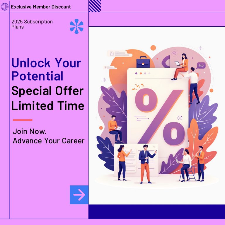 Purple Orange Flat Illustration Exclusive Discount Offer 2025 LinkedIn Post