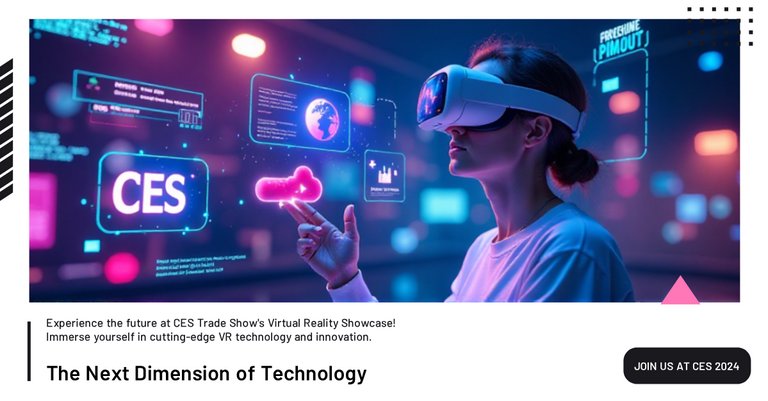 Blue and Purple VR CES Trade Show LinkedIn Single Image Ad